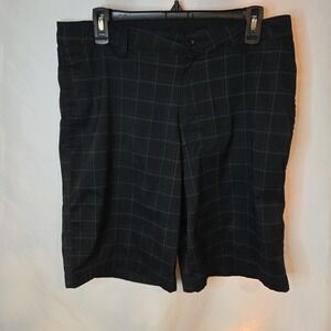 Champion Men's 34 Duo Dry Golf 10" Shorts Black Grid Polyester/Spandex